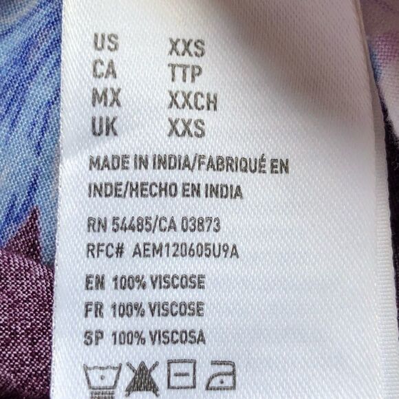 American Eagle Outfitters Short Strappy dress/tunic top Maroon/blue/white XXS - Picture 5 of 7